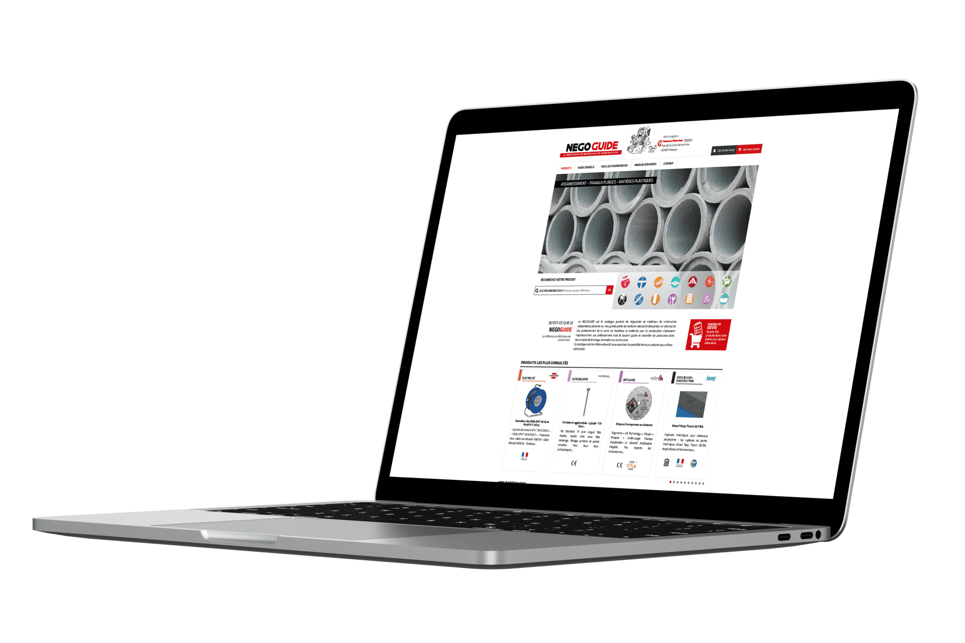 Création de site web et refonte 7 Mockup plateforme e commerce